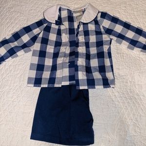 The Smocked Kids shorts set with longsleeve blouse